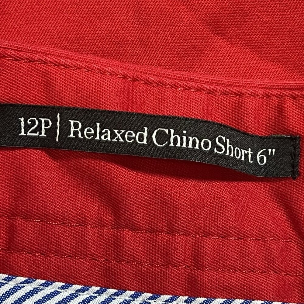 Talbots Women’s Red Relaxed Chino Short Cuffs Petite Size 12 Stretch Christmas - Picture 4 of 12